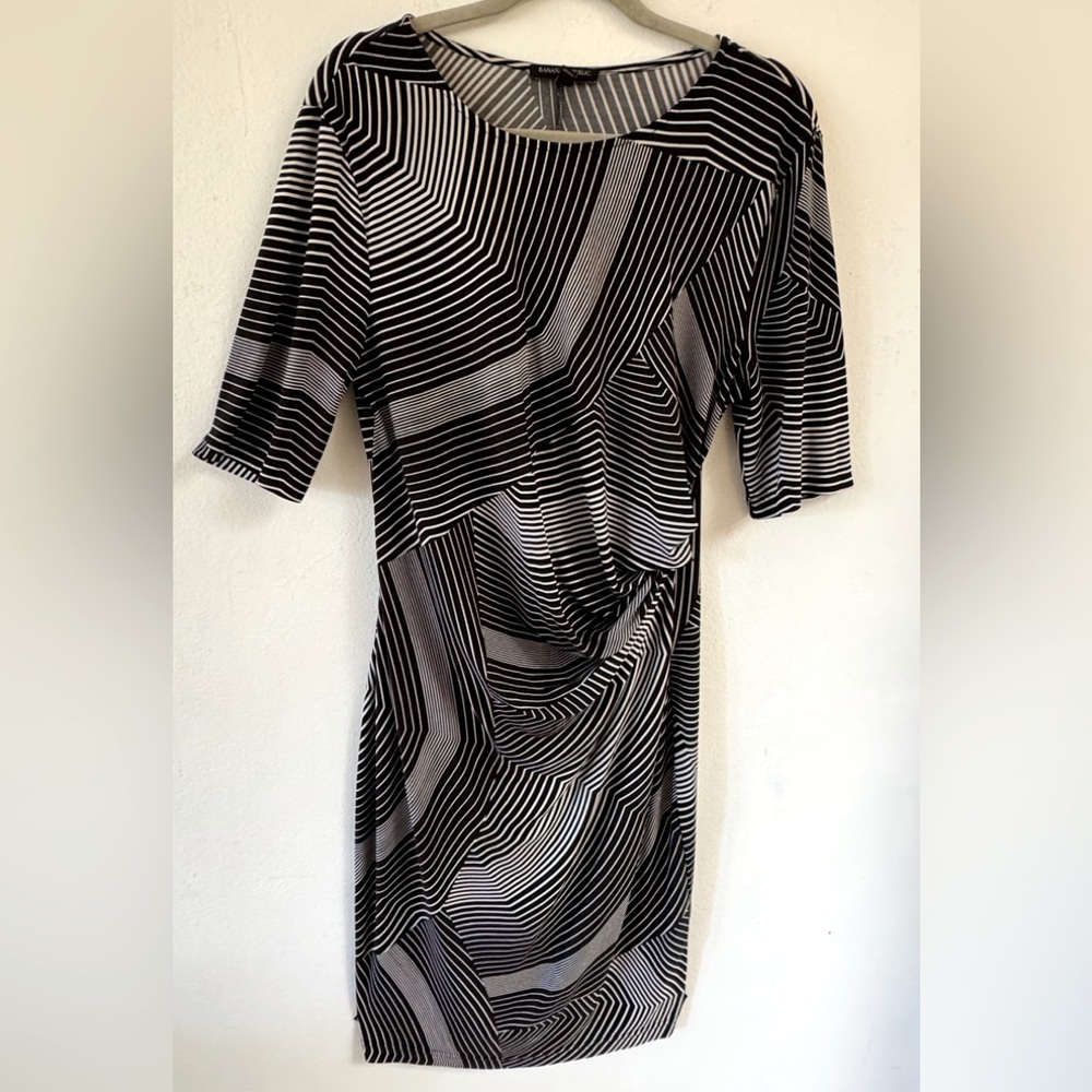 Banana Republic Black and grey large midi dress EUC